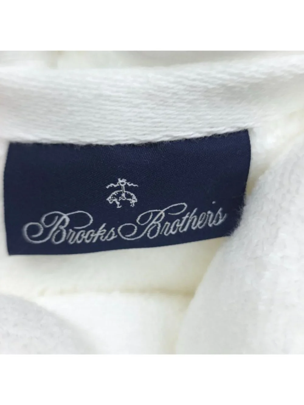 Brooks Brothers Set Of Two White Hand Towels 18x28 Inch Zero Twist 100% Cotton